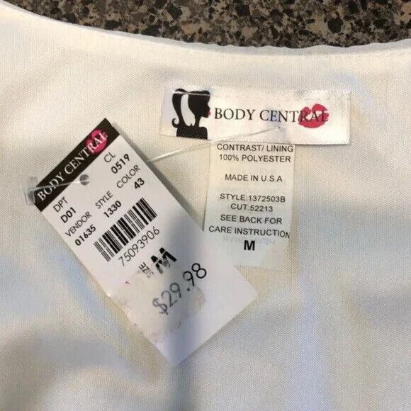 NWT Body Central Womens Sleeveless White & Blue Abstract Print Dress Mediu - Picture 4 of 5